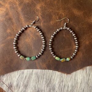 Genuine Navajo Pearl & Turquoise Earrings || Western Jewelry